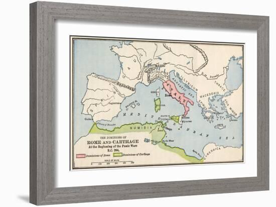 Territories of Rome and Carthage at the Outset of the Punic Wars, 264 BC-null-Framed Giclee Print