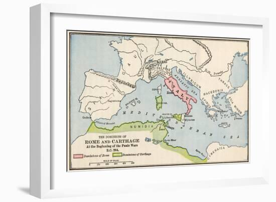 Territories of Rome and Carthage at the Outset of the Punic Wars, 264 BC-null-Framed Giclee Print