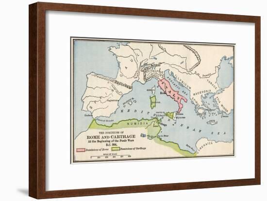 Territories of Rome and Carthage at the Outset of the Punic Wars, 264 BC-null-Framed Giclee Print