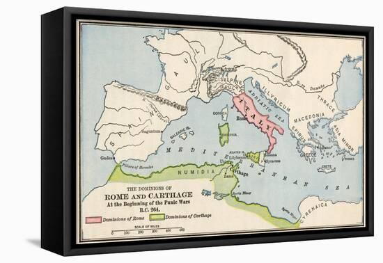 Territories of Rome and Carthage at the Outset of the Punic Wars, 264 BC-null-Framed Premier Image Canvas