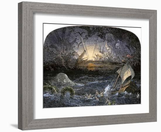 Terrors in the Sea of Darkness-null-Framed Giclee Print