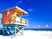 Life Guard Station, South Beach, Miami, Florida, USA-Terry Eggers-Photographic Print