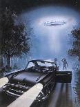 New Hampshire, Betty and Barney Hill Driving at Night See a UFO-Terry Hadler-Framed Premier Image Canvas