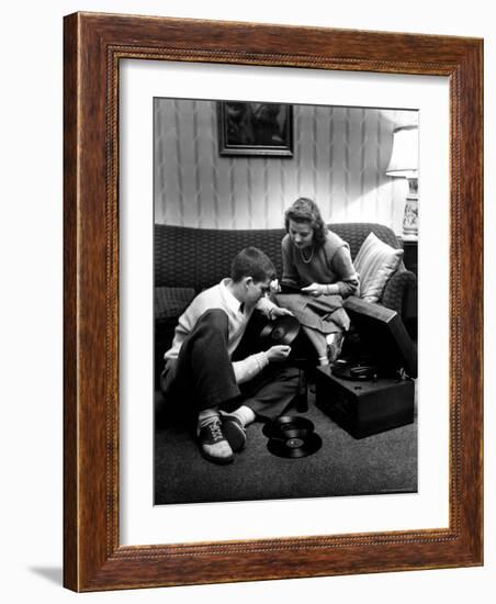 Terry Williams and Beverly Lanphere are teenagers who are going steady-Nina Leen-Framed Photographic Print