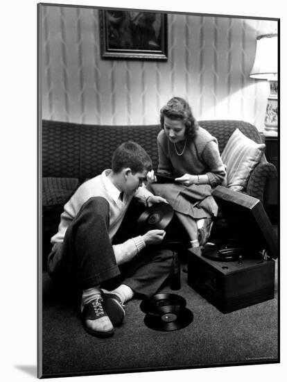 Terry Williams and Beverly Lanphere are teenagers who are going steady-Nina Leen-Mounted Photographic Print