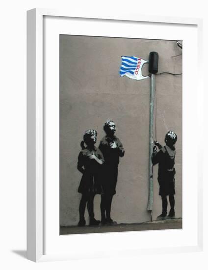 Tesco Flag-Banksy-Framed Giclee Print