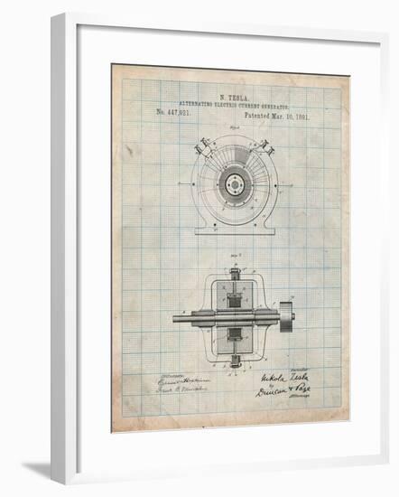 Tesla Alternating Current Generator-Cole Borders-Framed Art Print