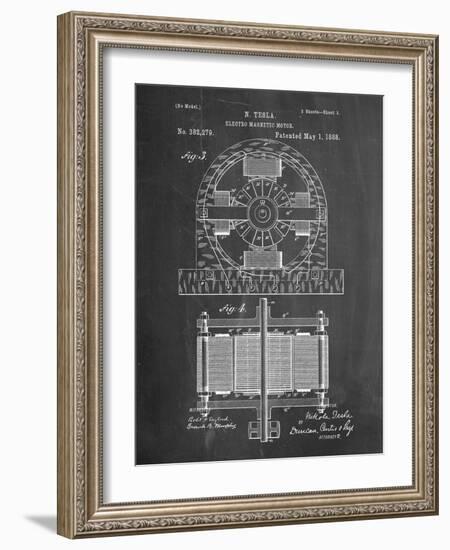 Tesla Electro Motor Patent-Cole Borders-Framed Art Print