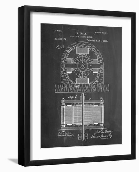 Tesla Electro Motor Patent-Cole Borders-Framed Art Print