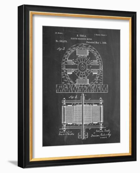 Tesla Electro Motor Patent-Cole Borders-Framed Art Print