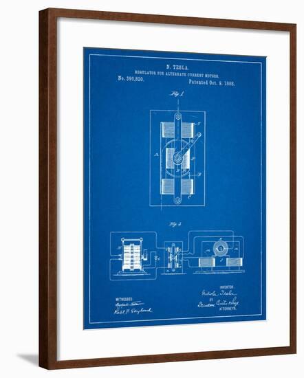 Tesla Regulator for Alternate Current Motor Patent-Cole Borders-Framed Art Print