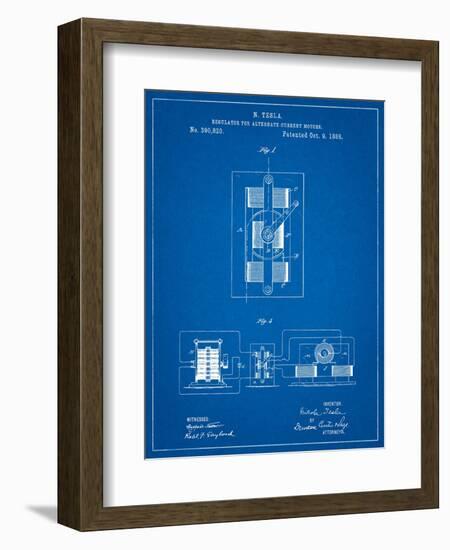 Tesla Regulator for Alternate Current Motor Patent-Cole Borders-Framed Art Print