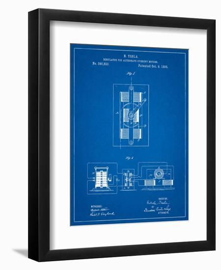 Tesla Regulator for Alternate Current Motor Patent-Cole Borders-Framed Art Print