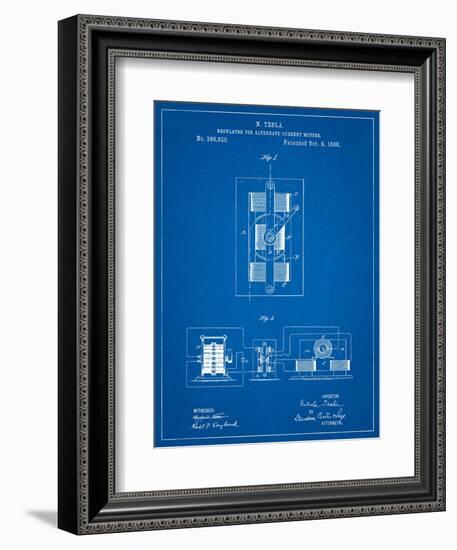 Tesla Regulator for Alternate Current Motor Patent-Cole Borders-Framed Art Print