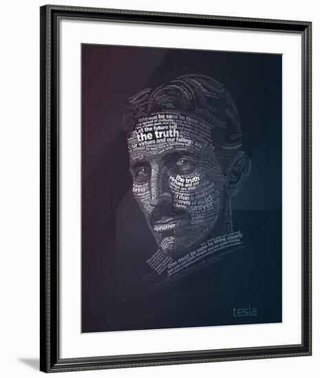 Tesla Typography Quotes-Lynx Art Collection-Framed Art Print