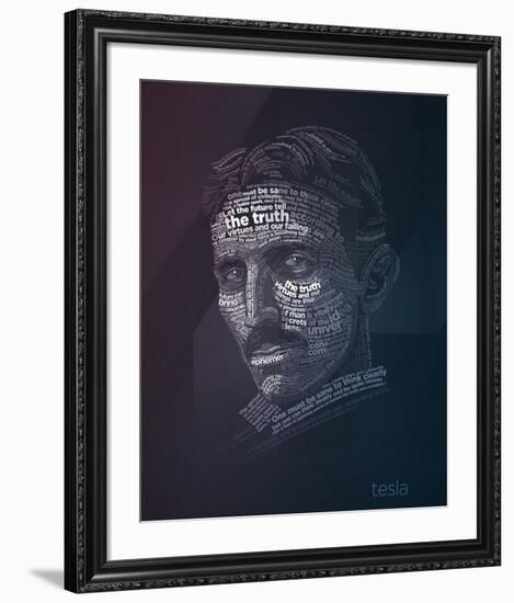 Tesla Typography Quotes-Lynx Art Collection-Framed Art Print