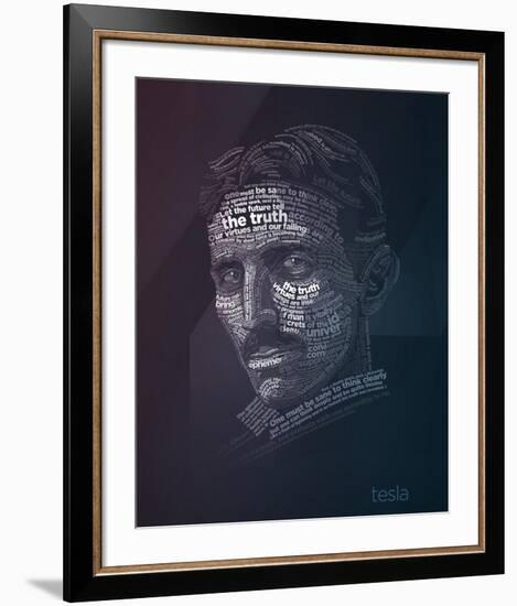 Tesla Typography Quotes-Lynx Art Collection-Framed Art Print