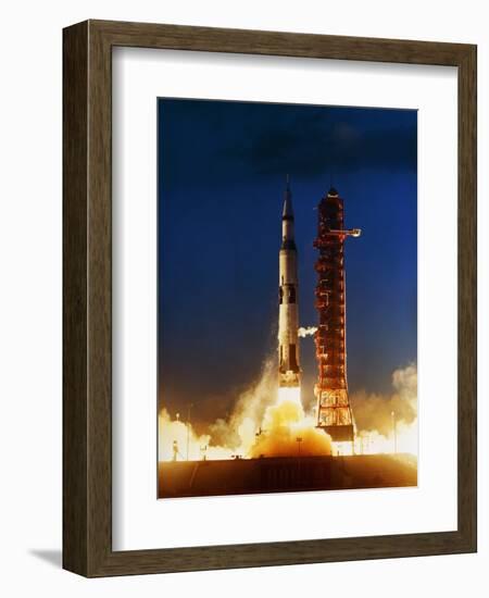 Test Firing of a Saturn V-null-Framed Photographic Print