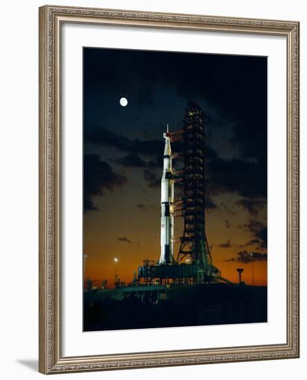 Test Flight of Giant Saturn V Rocket for Apollo 4 Mission at Kennedy Space Center, Nov 8, 1967-null-Framed Photo