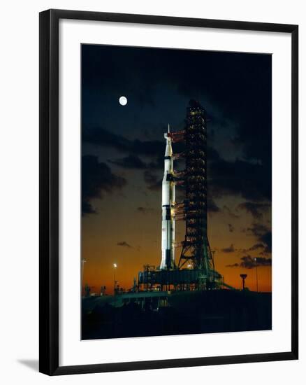 Test Flight of Giant Saturn V Rocket for Apollo 4 Mission at Kennedy Space Center, Nov 8, 1967-null-Framed Photo