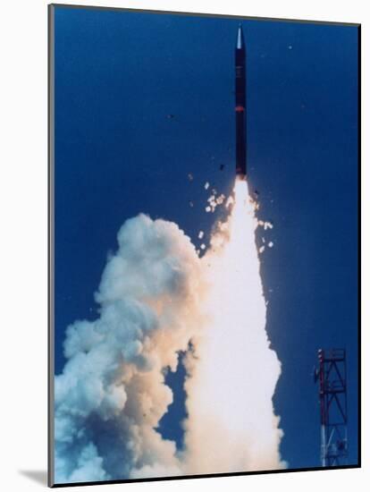 Test Launch of Midgetman Small Icbm Non-Operational System-null-Mounted Photographic Print