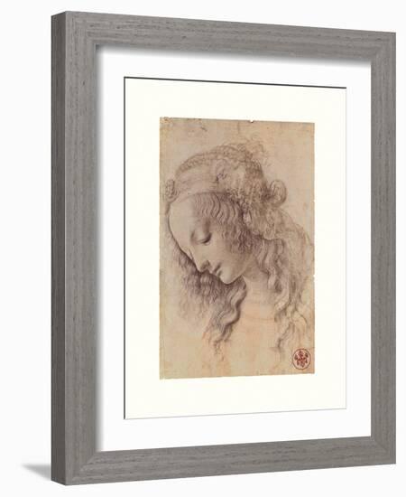 Testa Di Donna Di Profilo-Leonardo Da Vinci-Framed Giclee Print