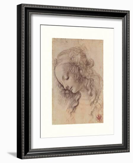 Testa Di Donna Di Profilo-Leonardo Da Vinci-Framed Giclee Print