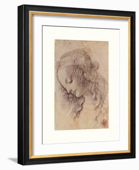 Testa Di Donna Di Profilo-Leonardo Da Vinci-Framed Giclee Print