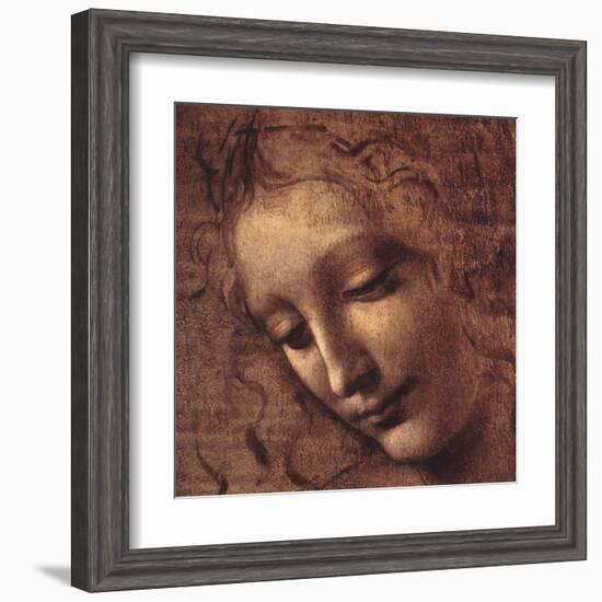 Testa di Faniciulla Detta (detail)-Leonardo da Vinci-Framed Art Print