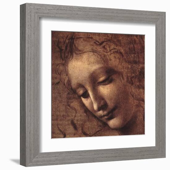 Testa di Faniciulla Detta (detail)-Leonardo da Vinci-Framed Art Print