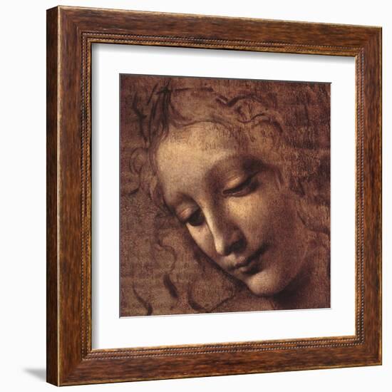 Testa di Faniciulla Detta (detail)-Leonardo da Vinci-Framed Art Print