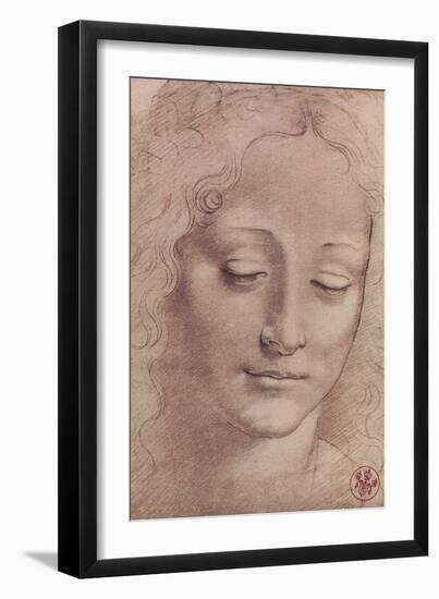 Testa di Giovinetta-Leonardo da Vinci-Framed Art Print