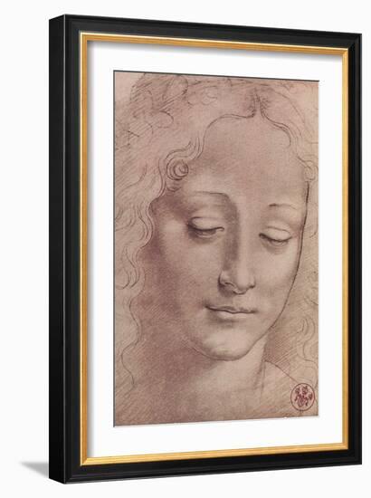 Testa di Giovinetta-Leonardo da Vinci-Framed Art Print