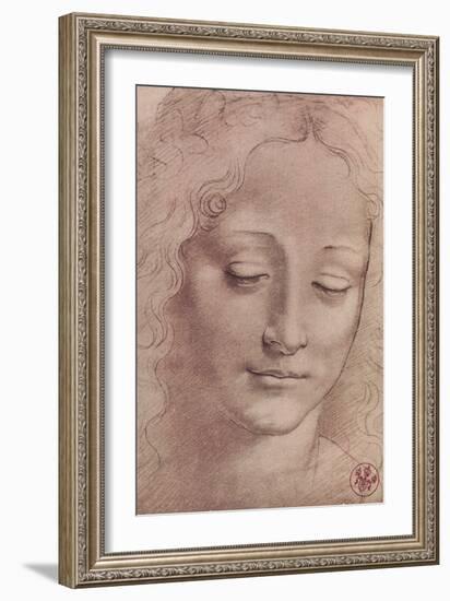 Testa di Giovinetta-Leonardo da Vinci-Framed Premium Giclee Print