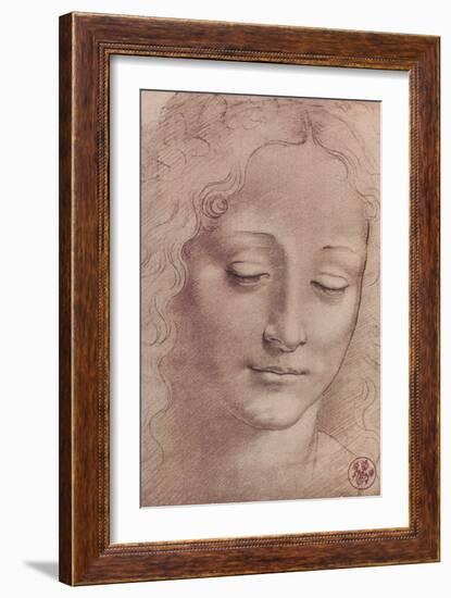 Testa di Giovinetta-Leonardo da Vinci-Framed Premium Giclee Print