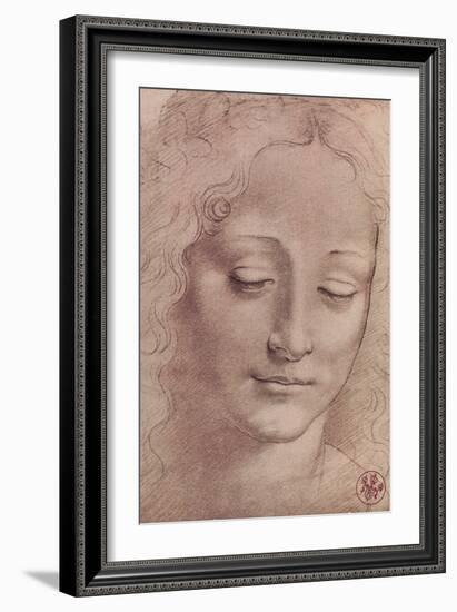 Testa di Giovinetta-Leonardo da Vinci-Framed Premium Giclee Print