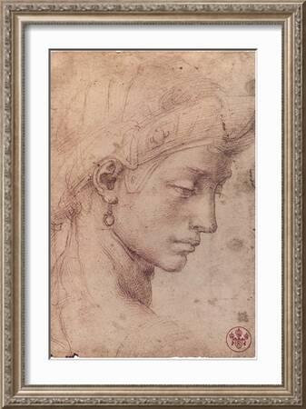 Testa Femminile di Profilo' Art Print - Michelangelo Buonarroti | Art.com