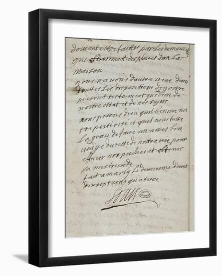 Testament de Louis XIV-null-Framed Giclee Print