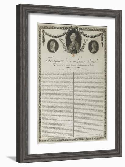 Testament de Louis XVI-null-Framed Giclee Print