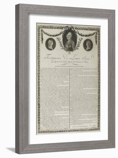 Testament de Louis XVI-null-Framed Giclee Print