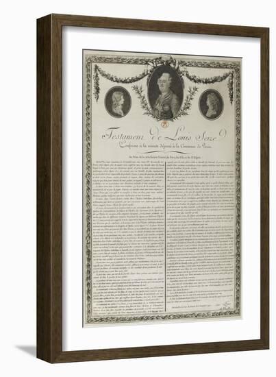 Testament de Louis XVI-null-Framed Giclee Print