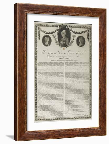 Testament de Louis XVI-null-Framed Giclee Print