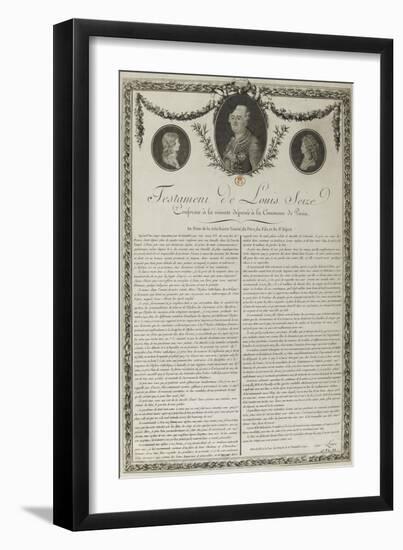 Testament de Louis XVI-null-Framed Giclee Print