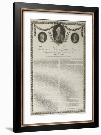 Testament de Louis XVI-null-Framed Giclee Print