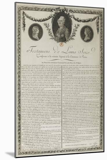 Testament de Louis XVI-null-Mounted Giclee Print