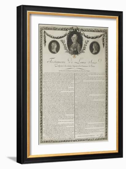 Testament de Louis XVI-null-Framed Giclee Print