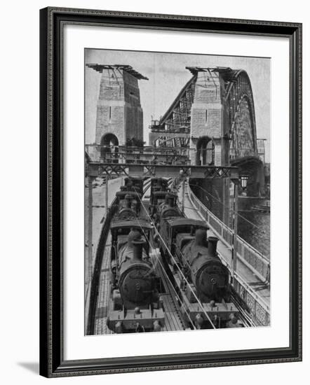 Testing Sydney Harbour Bridge by Driving Four Locomotives on Each of the Two Railway Tracks-null-Framed Photographic Print