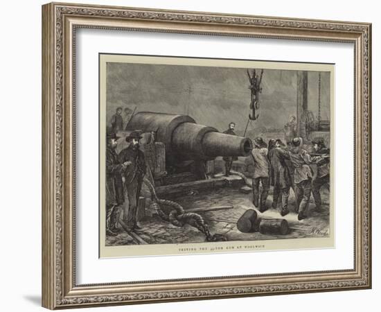 Testing the 35-Ton Gun at Woolwich-Henry Woods-Framed Giclee Print