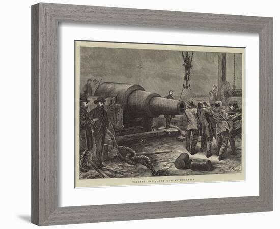 Testing the 35-Ton Gun at Woolwich-Henry Woods-Framed Giclee Print