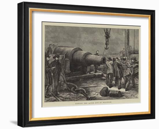 Testing the 35-Ton Gun at Woolwich-Henry Woods-Framed Giclee Print